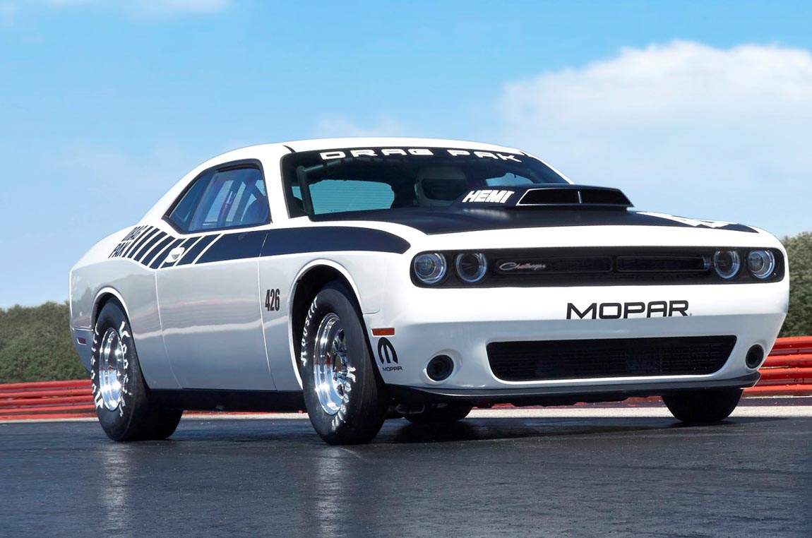 Remaining true to its performance roots, the Mopar unveiled the next-generation Mopar Dodge Challenger Drag Pak, a factory-prepped package car specifically geared for drag racing. The vehicle is built on the Dodge Challenger platform and has an option that includes the brand’s first ever offering of a supercharged 354 cubic inch Gen III HEMI® engine.