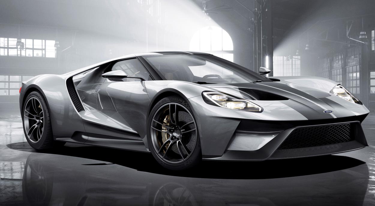 The all-new Ford GT supercar in Liquid Silver