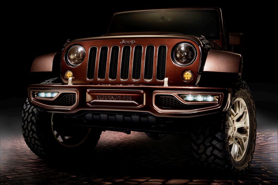 Jeep® Wrangler Sundancer design concept combines the legendary capability of the Jeep Wrangler with premium interiors inspired by luxury labels at the 2014 Beijing Motor Show.
