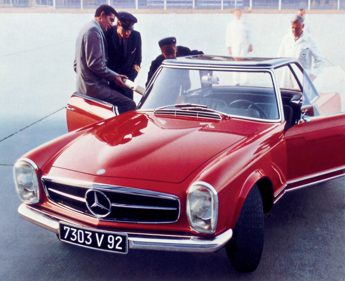 Mercedes-Benz 230 SL (W 113, 1963 bis 1971). Werbeanzeige von 19