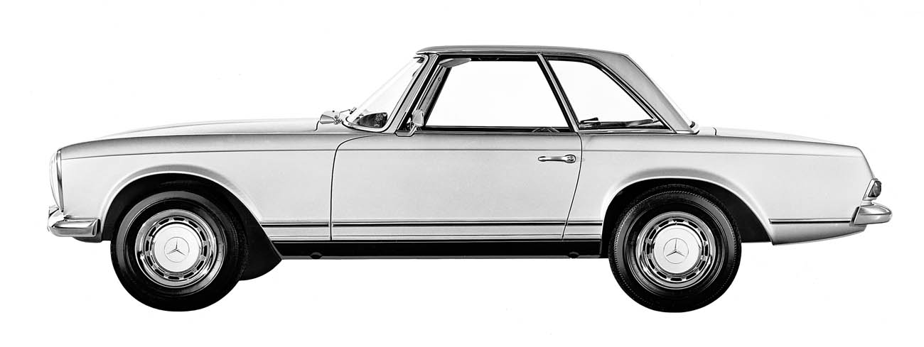 Caption orig.: Mercedes-Benz Typ 280 SL, aus dem Jahre 1968
